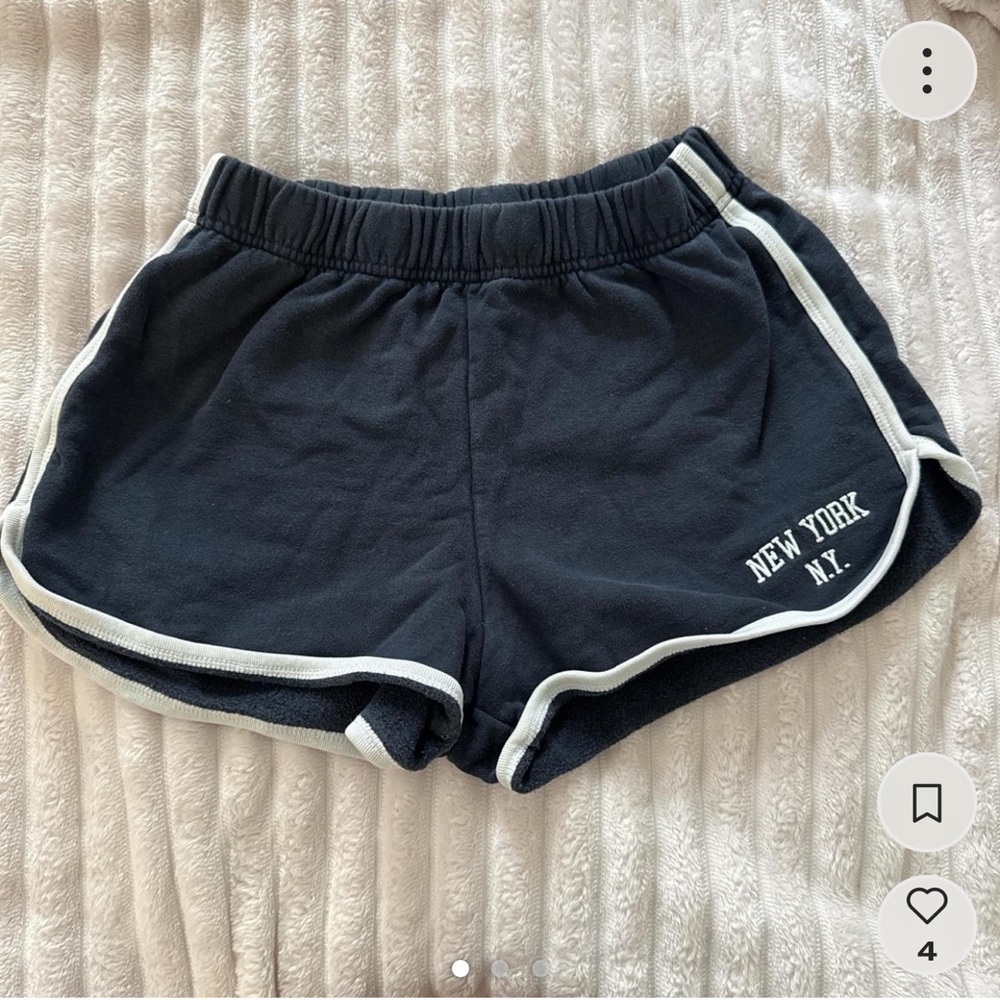 Brandy Melville Navy sweat Shorts with White Trim